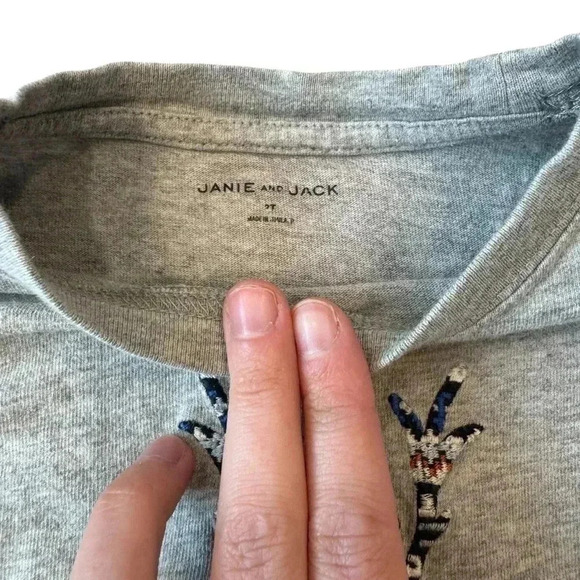 Janie and Jack Embroidered Deer Long Sleeve Shirt - Picture 3 of 6